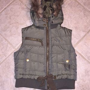 Fur hood vest